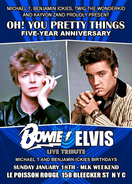 OYPT Bowie Elvis live tribute poster